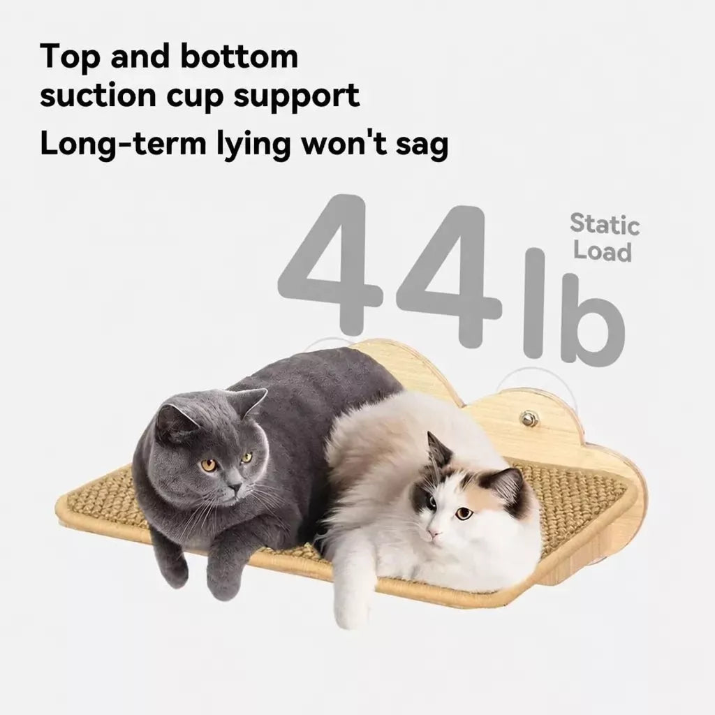 Window-Mounted Cat Tower with Hammock, Perch & Sisal Posts