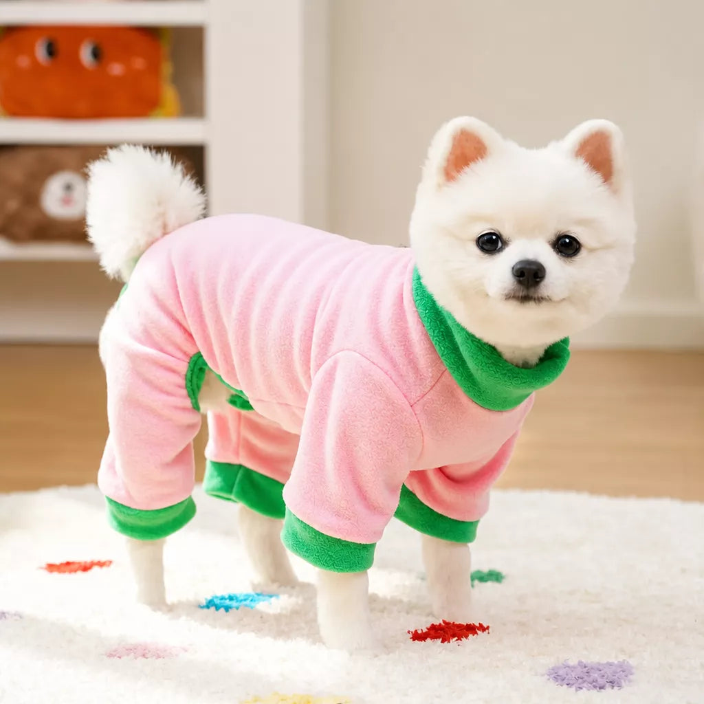 Fleece Four-Leg Dog & Cat Coat for Cool-Weather Walks