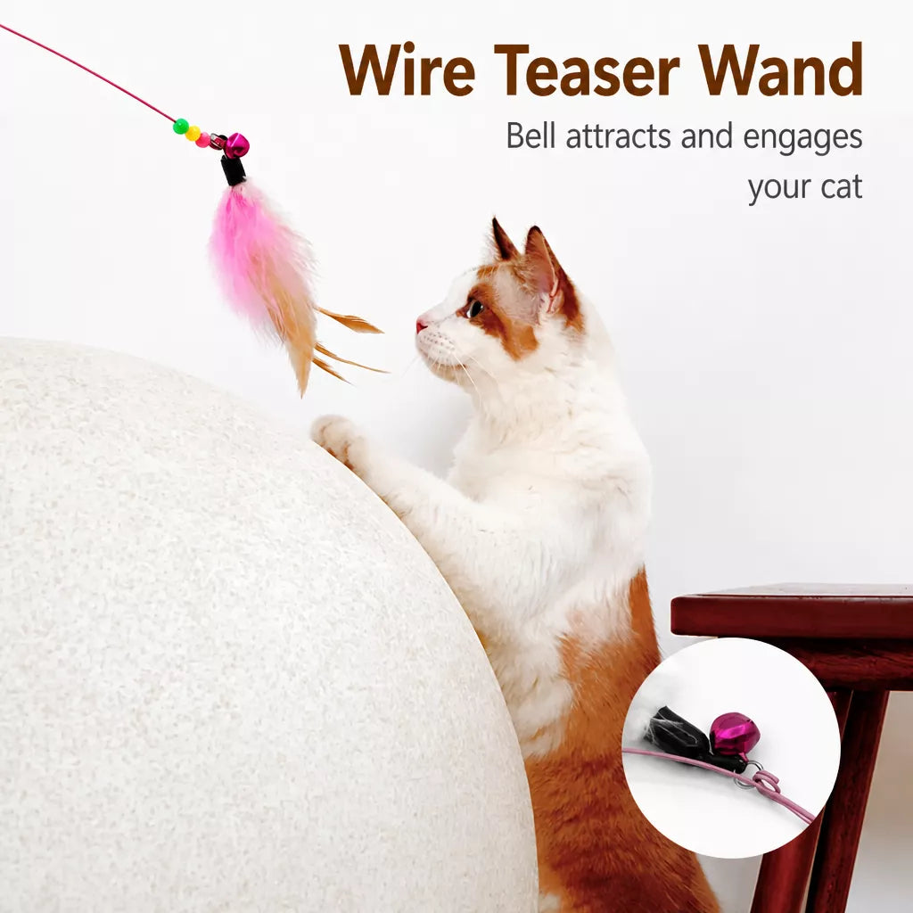 Cat Teaser Wand with Bell and Feather