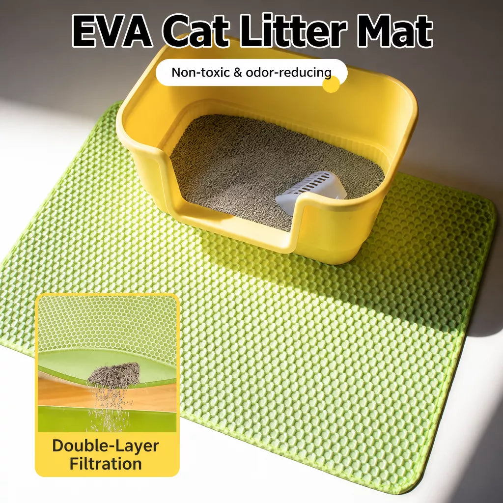 Double-Layer EVA Cat Litter Mat, Cut-to-Fit