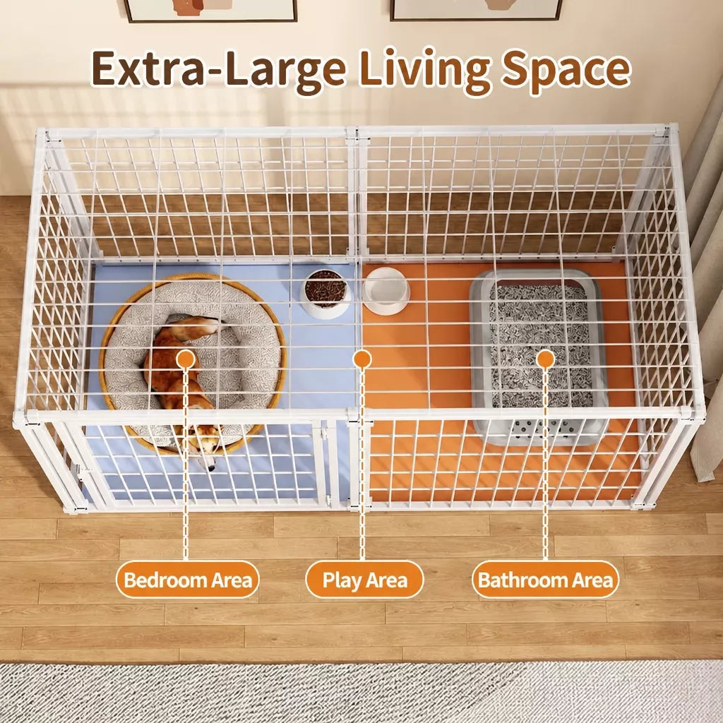 Covered Indoor Pet Playpen with Door