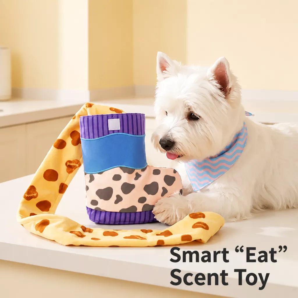 Dog Snuffle Boot Toy with Treat Dispensing and Squeaker