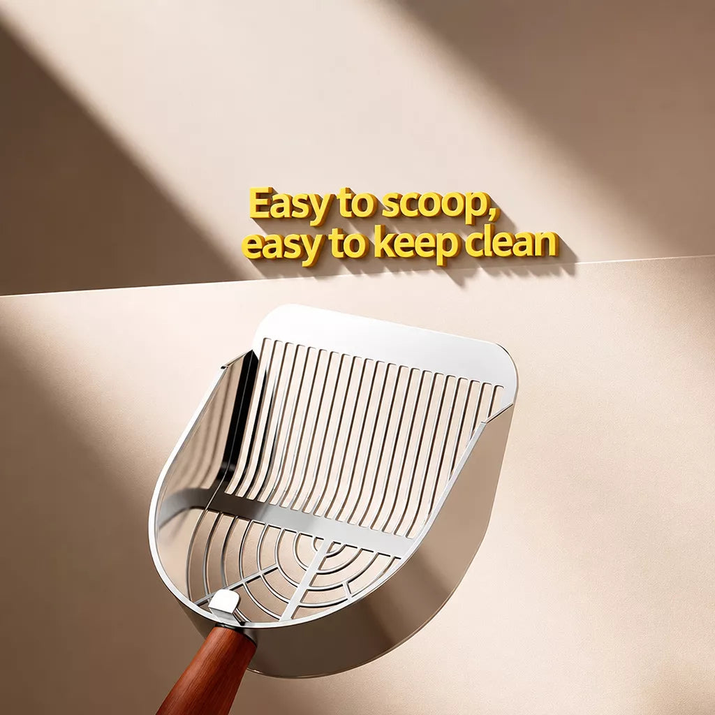 Metal Cat Litter Scoop with Slotted or Round-Hole Designs