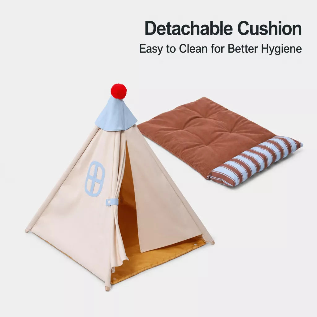 Semi-Enclosed Tent Bed for Small Dogs and Cats