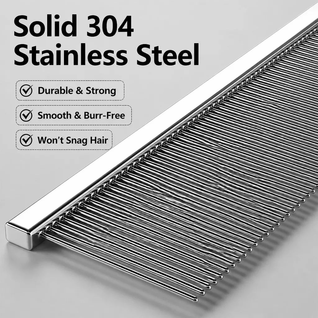 Stainless Steel Pet Grooming Comb for Cats and Dogs