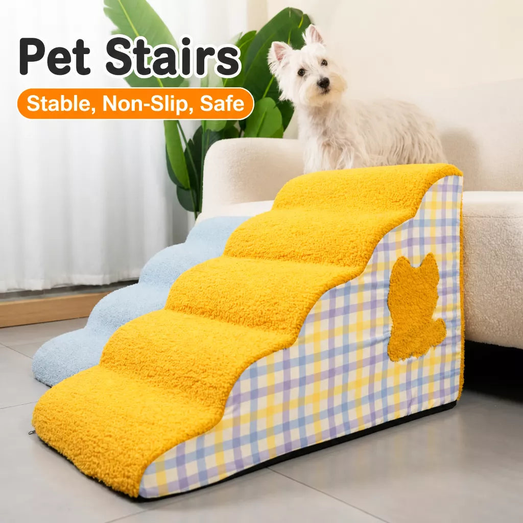 Foam Pet Stairs for Dogs and Cats, 3–5 Steps
