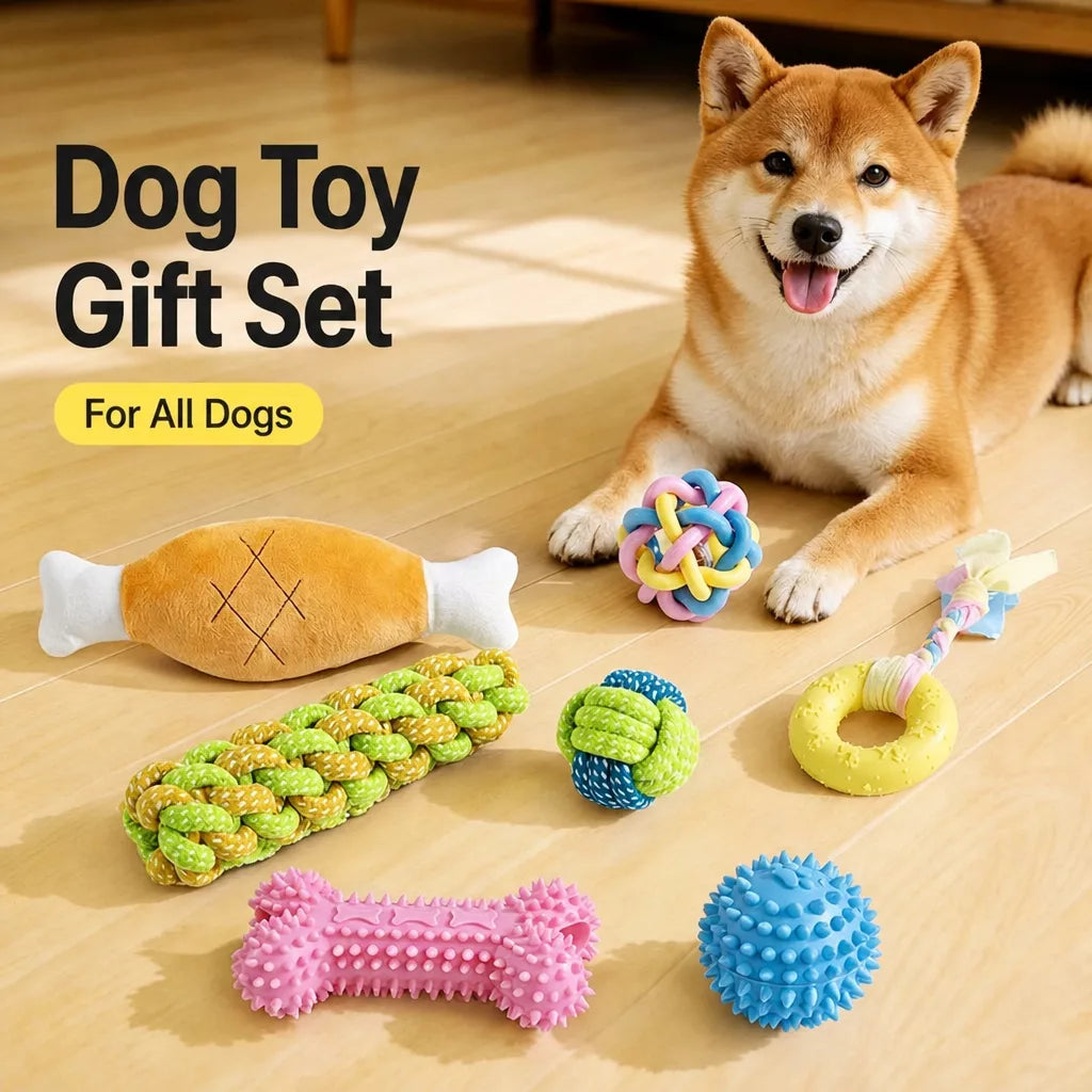 Squeaky Chew Toy Sets for Small Dogs