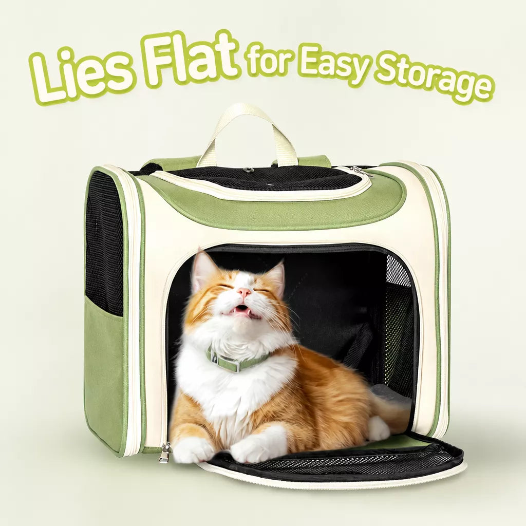 Portable Canvas Backpack Pet Carrier for Cats and Dogs