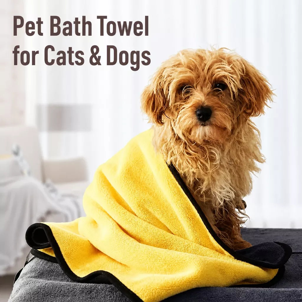 Absorbent Pet Drying Towel for Dogs & Cats, Machine Washable