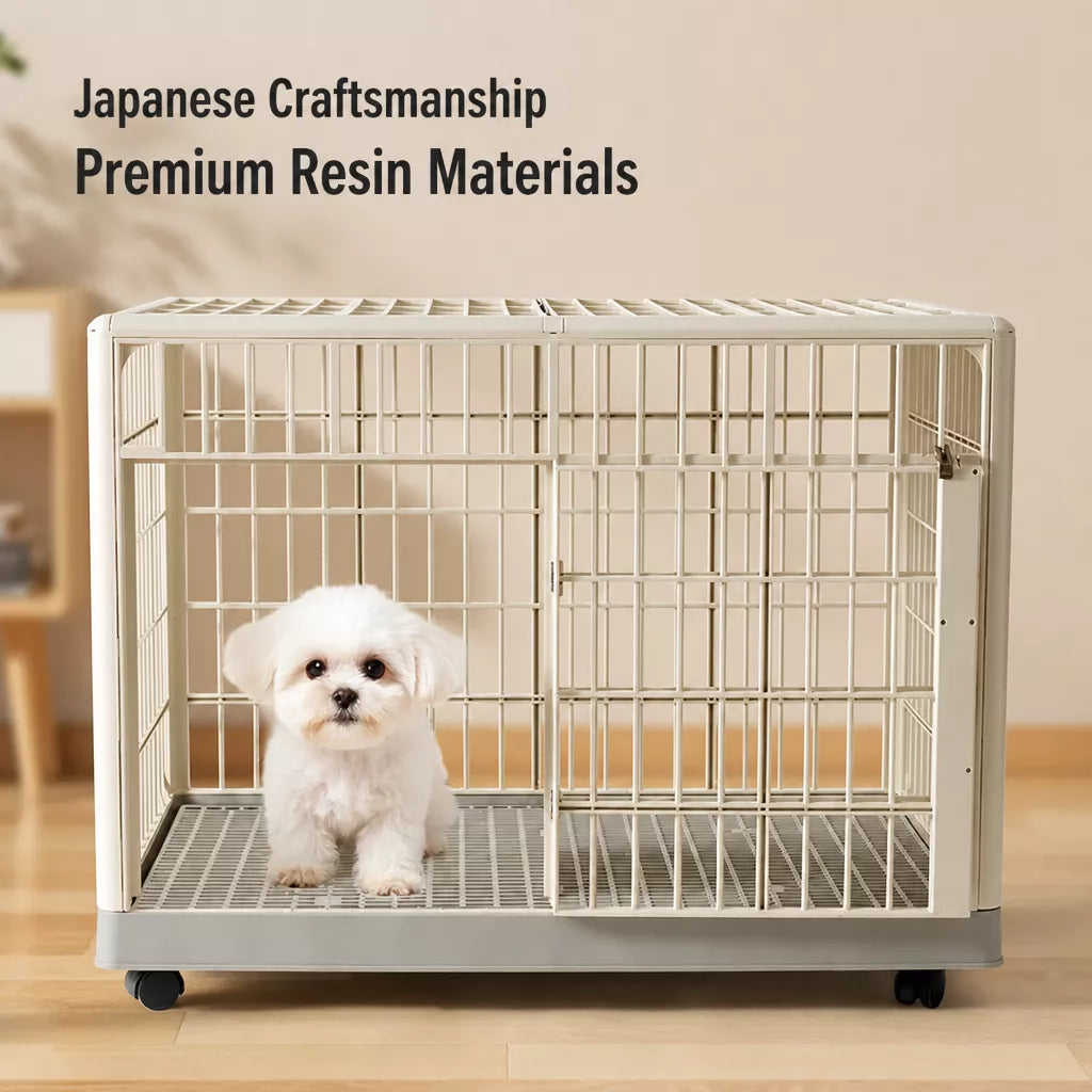 Indoor Pet Crate with Resin Panels and Iron Frame