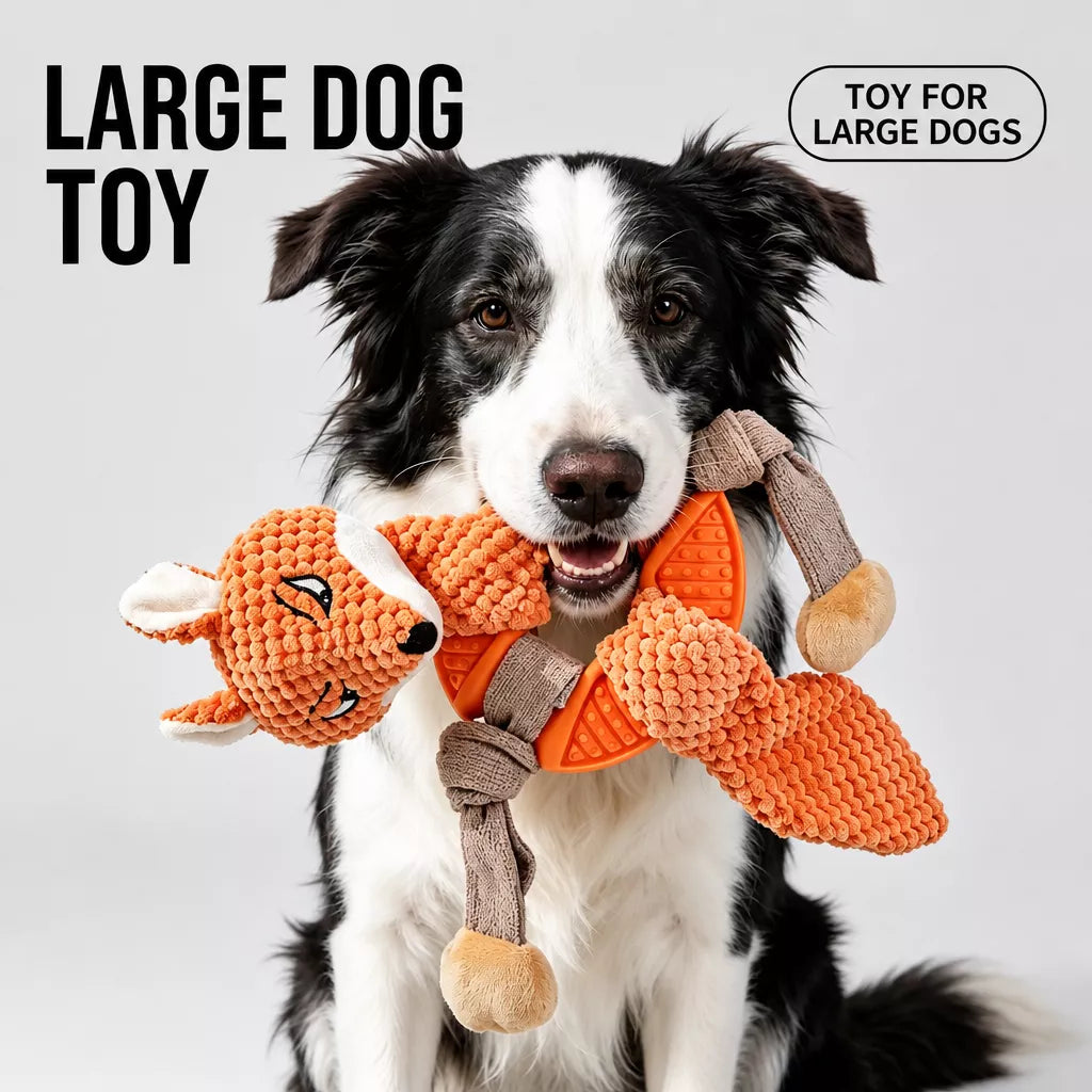 Squeaky Plush Dog Toy for Chewing and Play