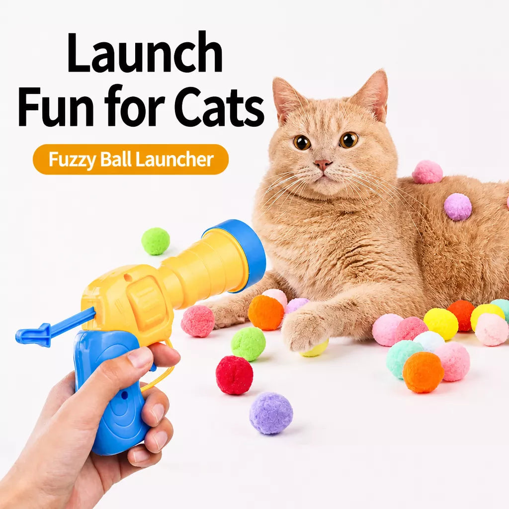 Cat Toy Ball Launcher for Plush and EVA Balls