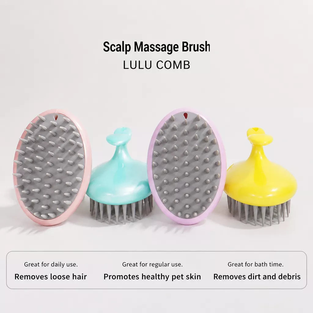Dog & Cat Bath Brush for Grooming and Loose Hair Removal