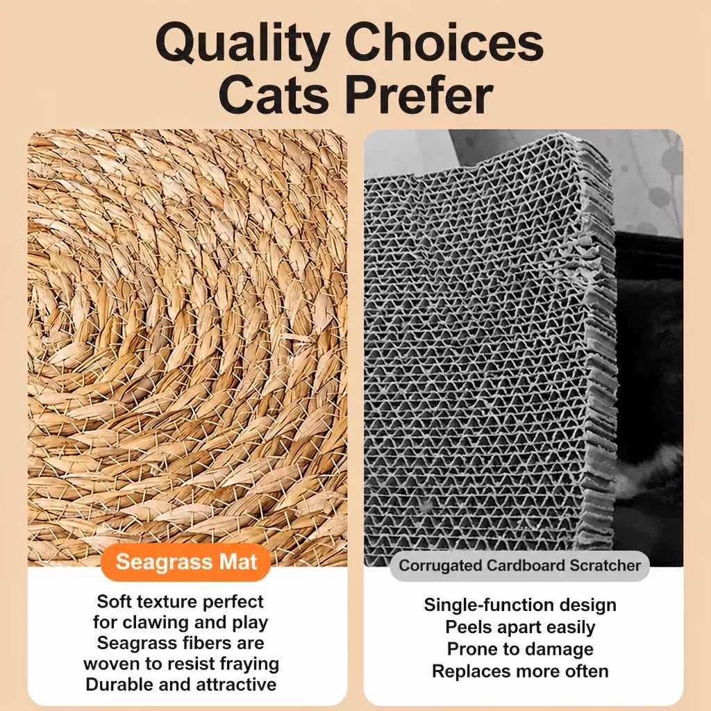 Round Bulrush Cat Scratching Mat