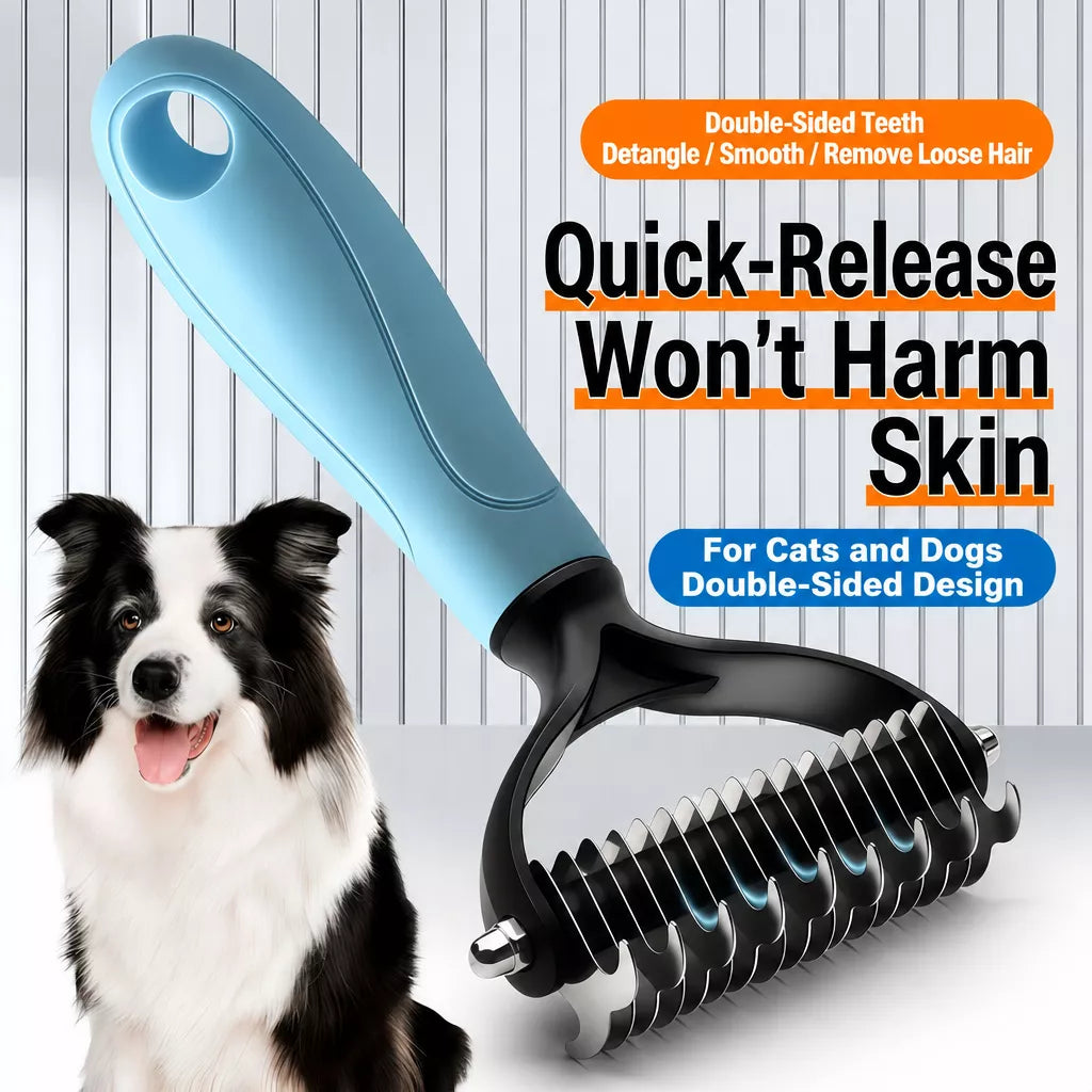 Pet Grooming Comb for Dogs and Cats – Detangling & Deshedding