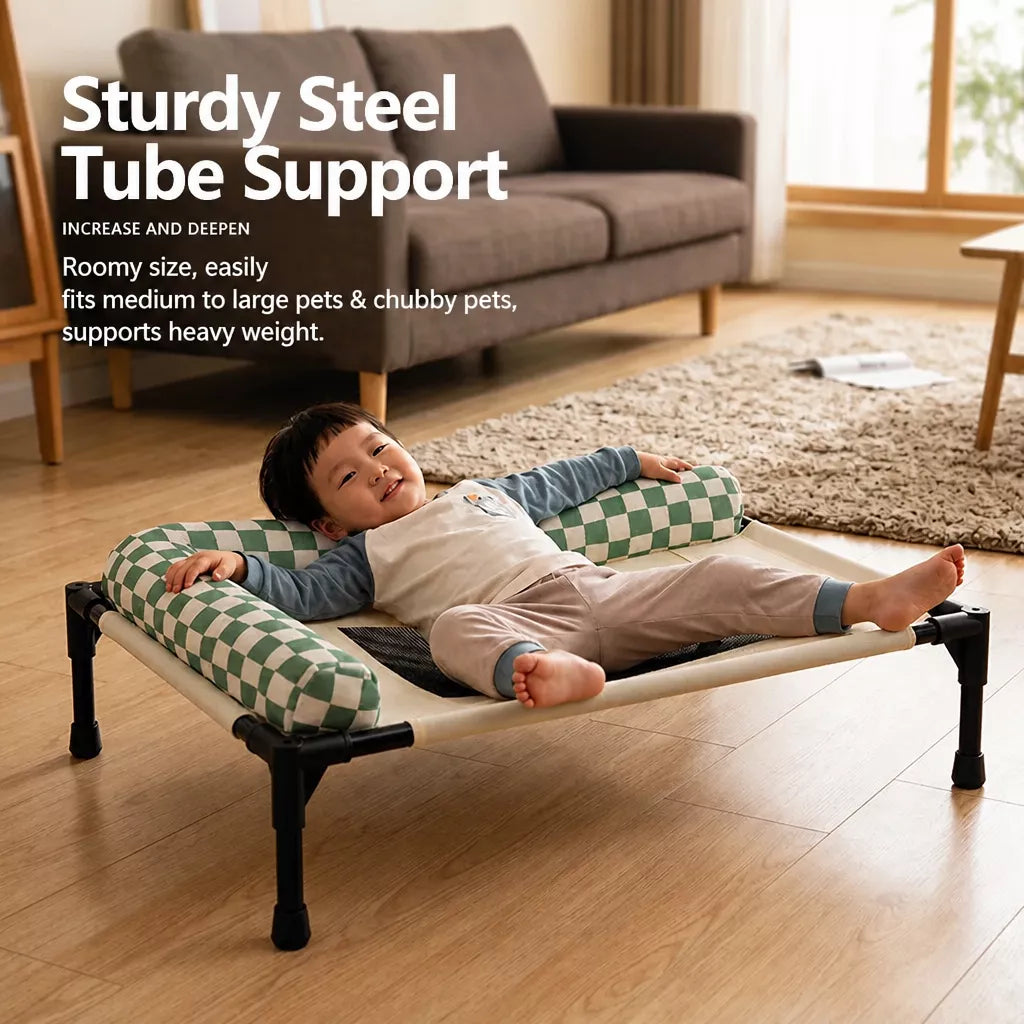 Portable Elevated Pet Cot for Dogs and Cats with Mesh Surface