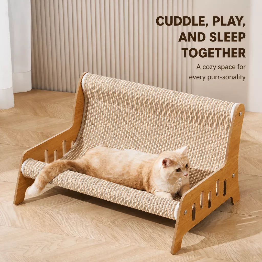 Two-in-One Sisal Cat Scratcher Lounger Bed