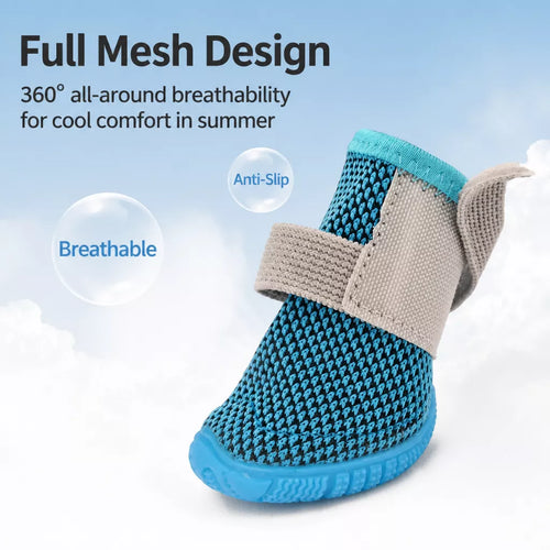 Breathable Mesh Dog Shoes with Elastic Straps