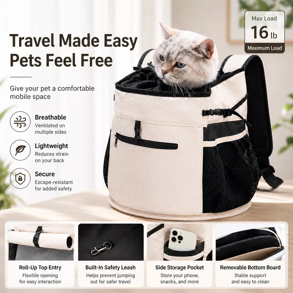 Pet Carrier Backpack for Cats and Small Dogs