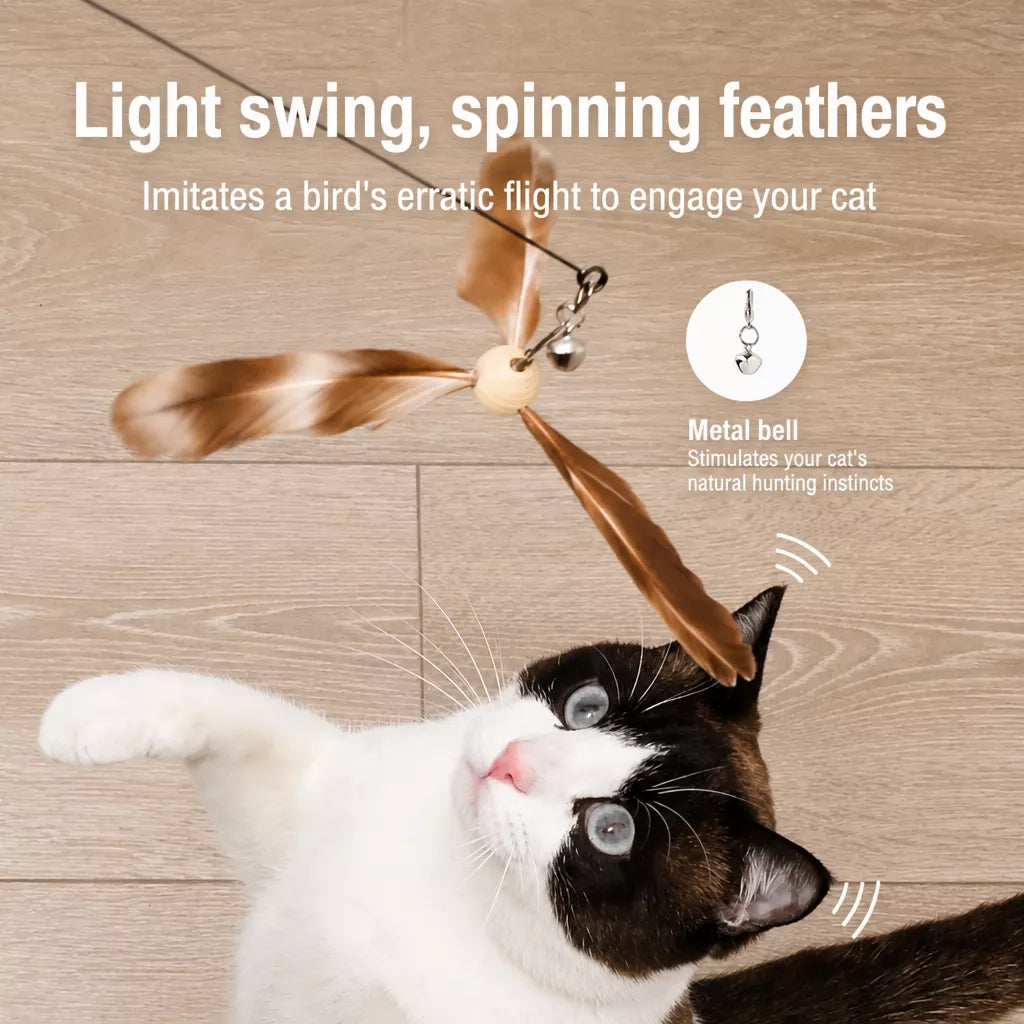 Cat Teaser Wand with Feather Attachments