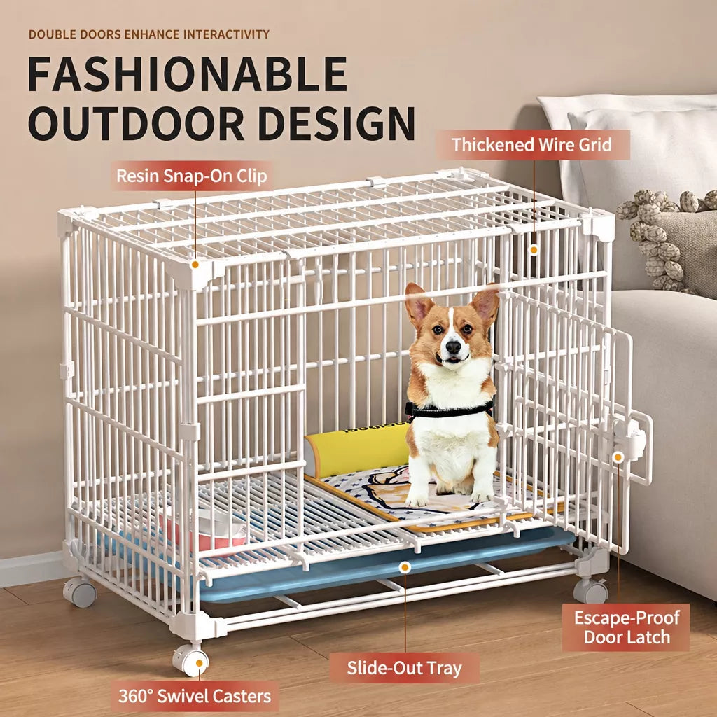 Indoor Stackable Resin Pet Crate with Potty Area