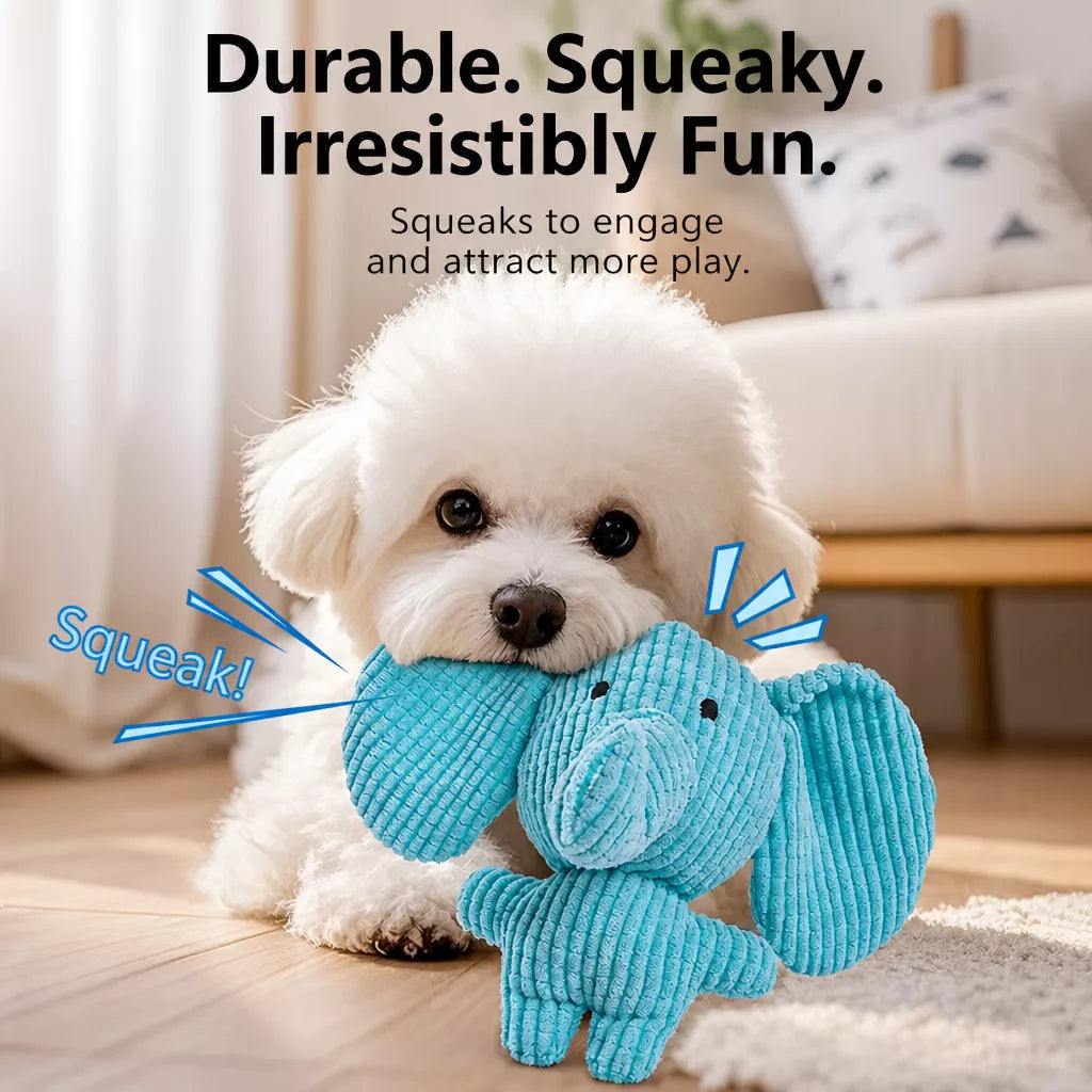 Plush Squeaky Dog Toy for Chewing and Interactive Play