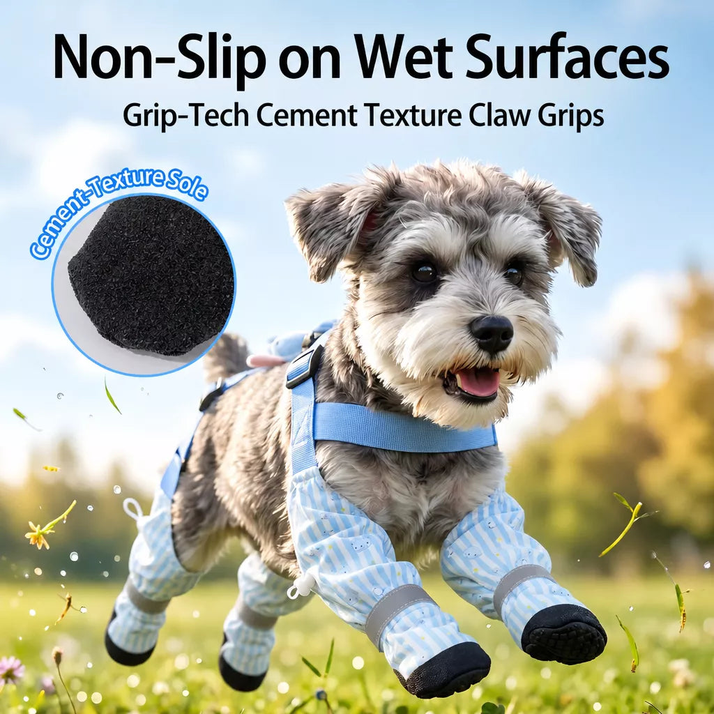 Water-Resistant Dog Jumpsuit with Built-In Paw Covers