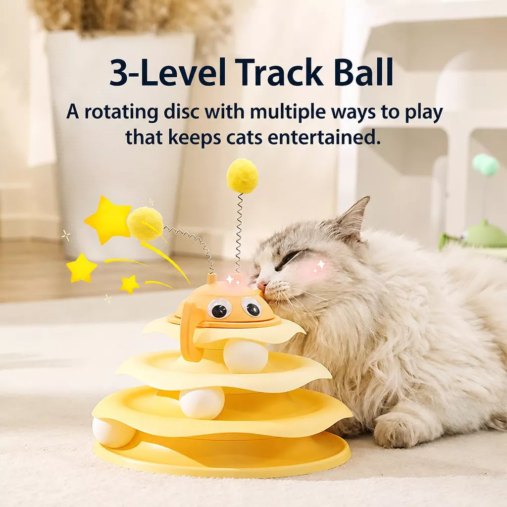 Cat Spinning Track Ball Toy with Tumbler Base