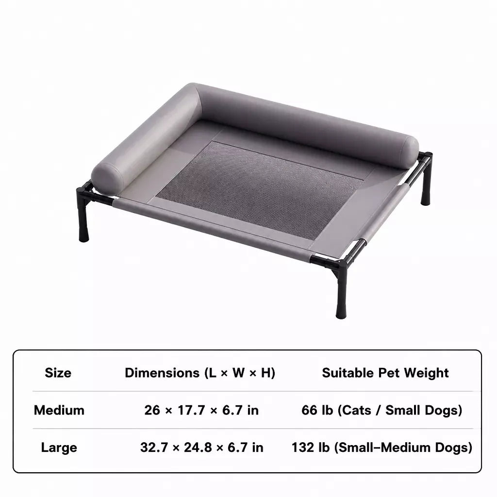 Raised Cot-Style Pet Bed for Small to Medium Dogs and Cats
