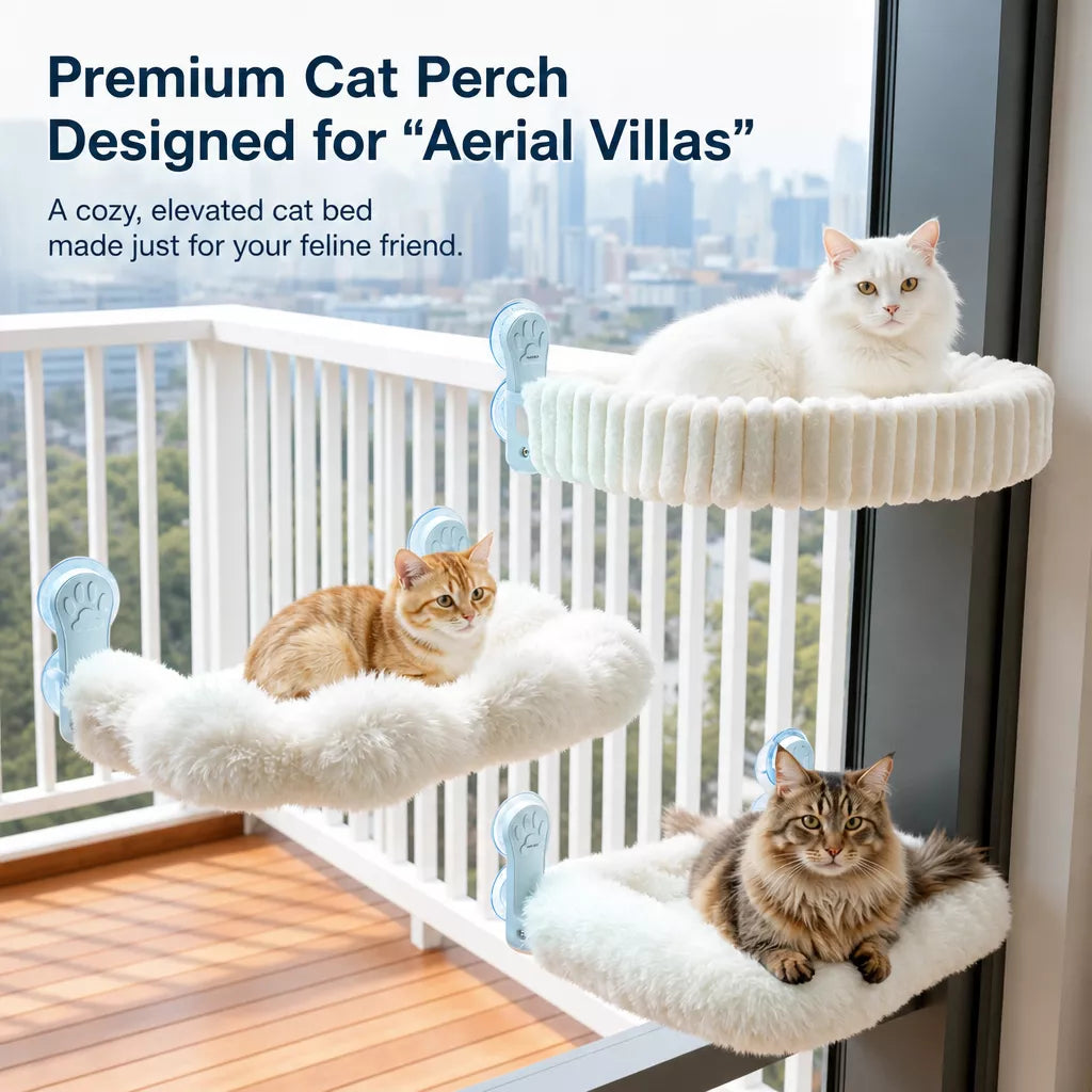 Window-Mounted Cat Hammock with Suction Cups