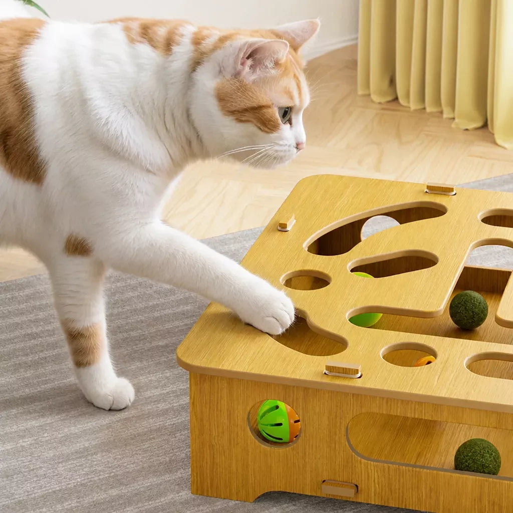Cat Maze Puzzle Toy with Rolling Balls