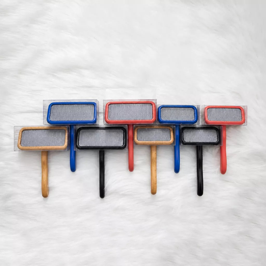 Cushioned Wooden Slicker Brush for Dogs & Cats