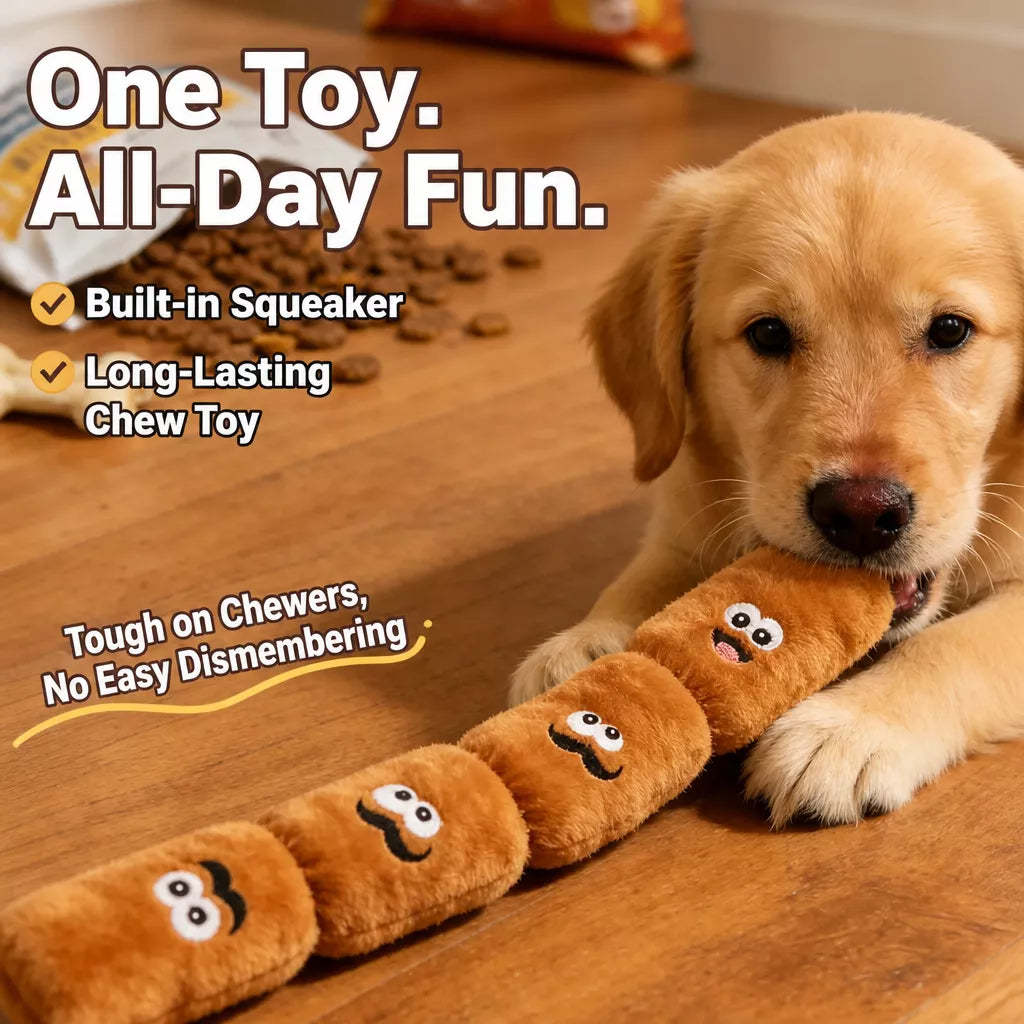 Four-Section Sausage Squeaky Tug Toy for Dogs