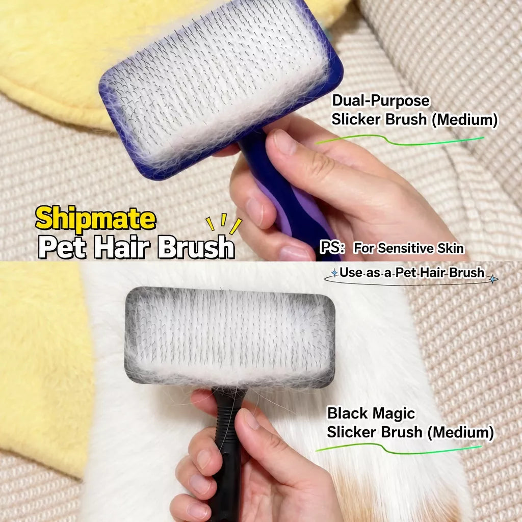 Dog & Cat Grooming Pin Brush for Detangling and Loose Fur