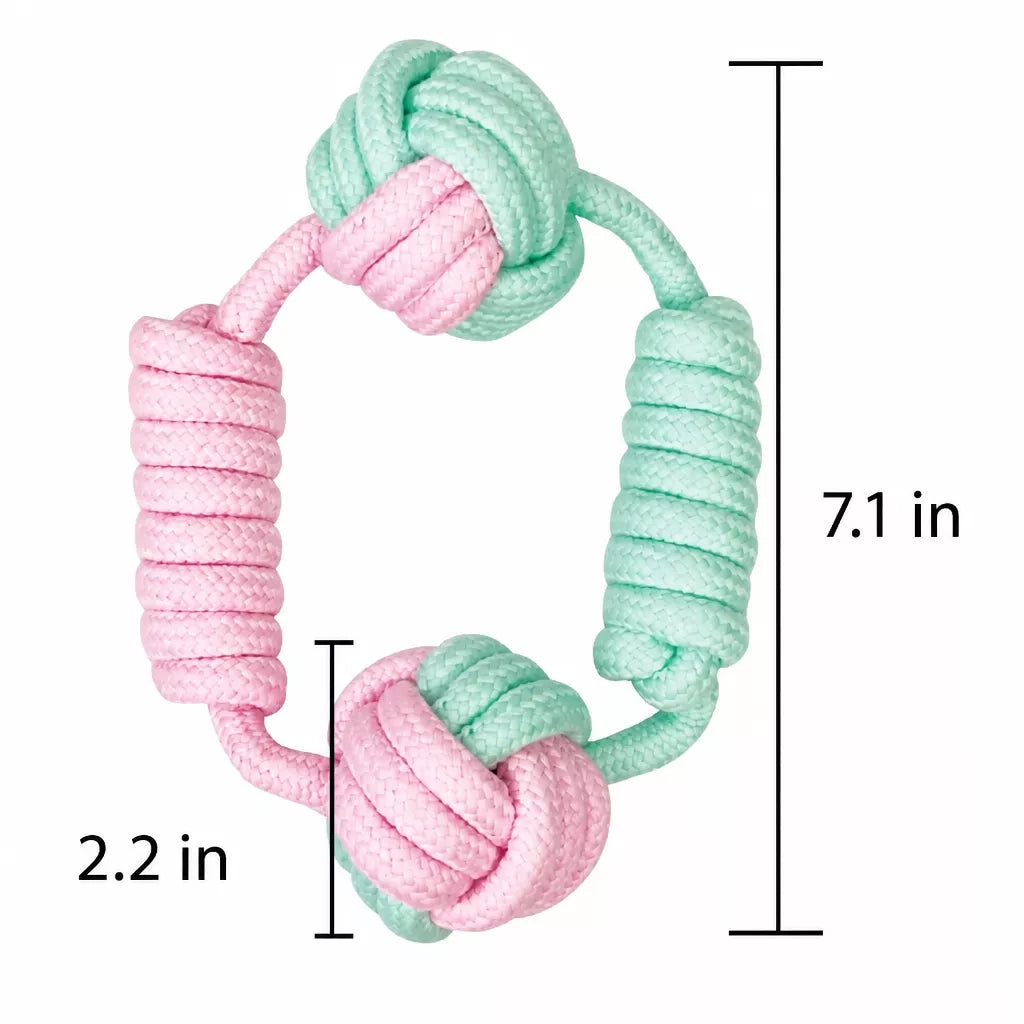 Knotted Cotton-Linen Chew Rope Toy for Small Dogs