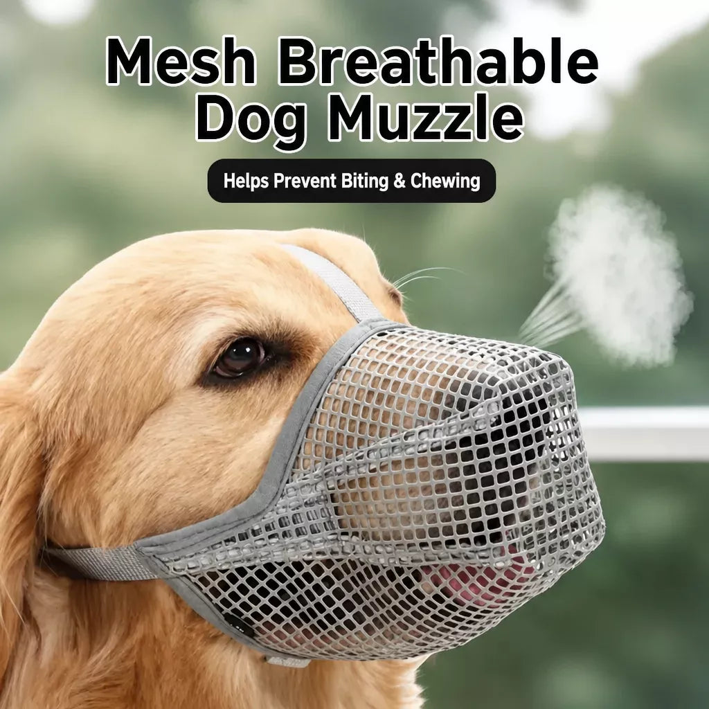 Full-Coverage Breathable Mesh Dog Muzzle