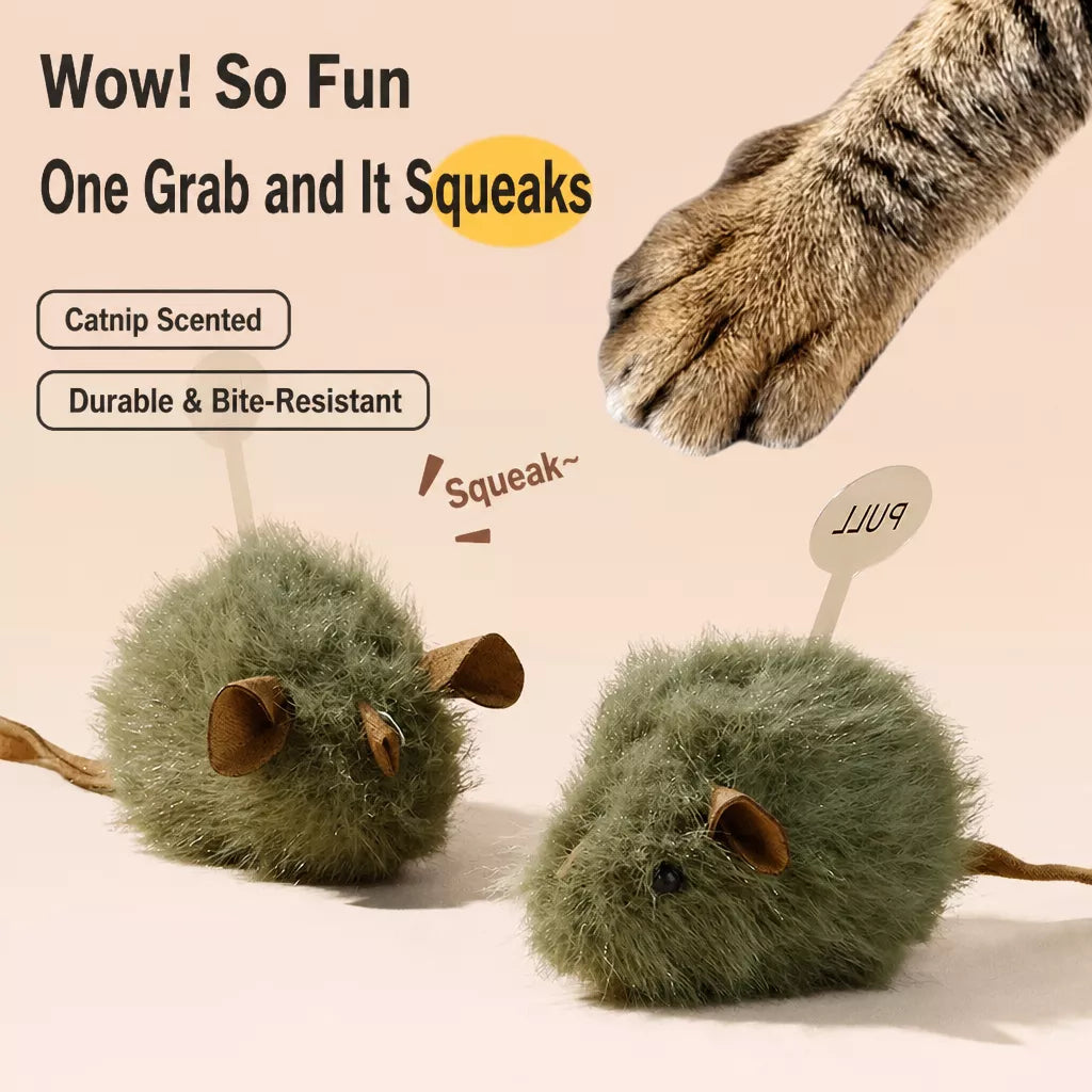 Touch-Activated Plush Mouse Cat Toy