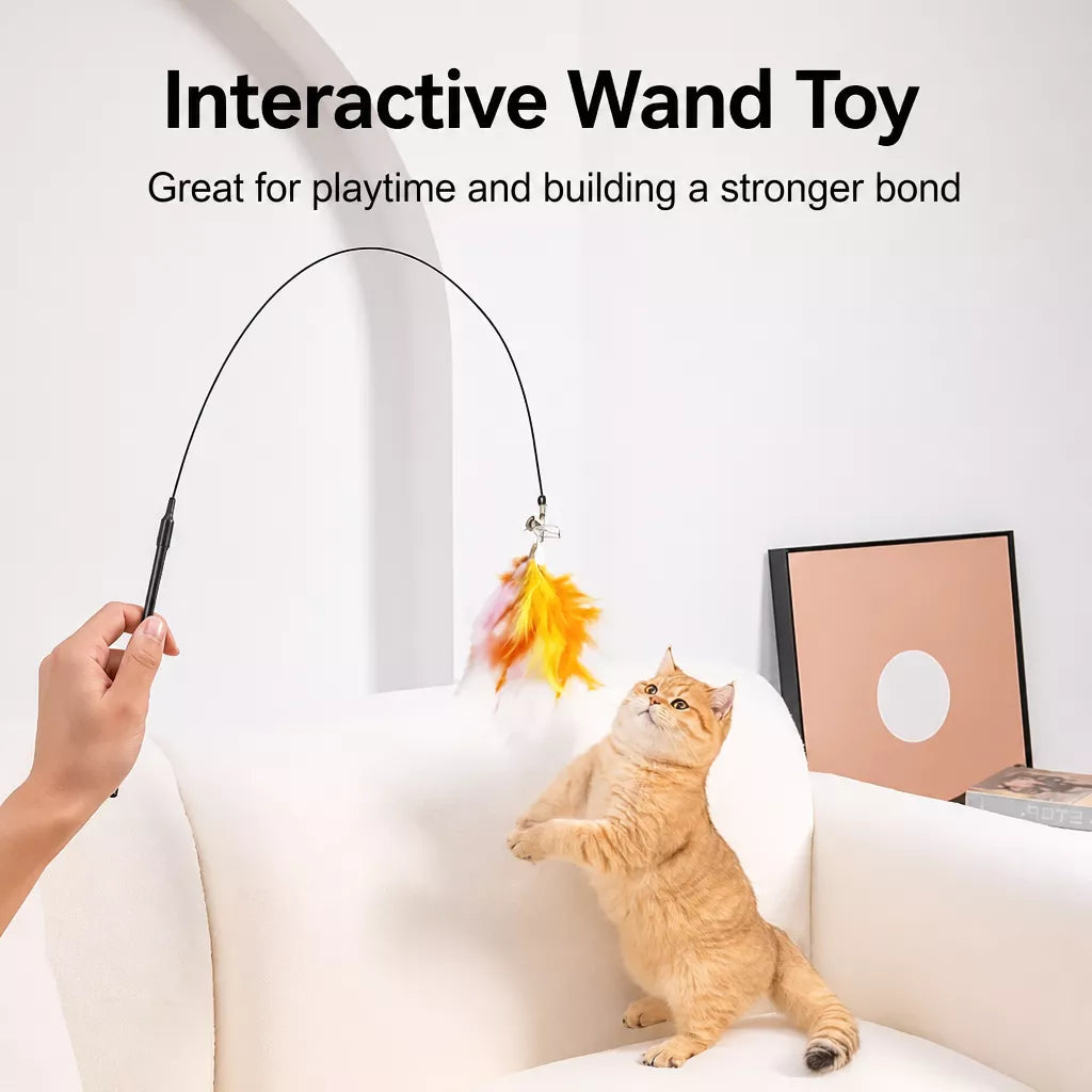Cat Teaser Toy with Suction Cup Base and Wand