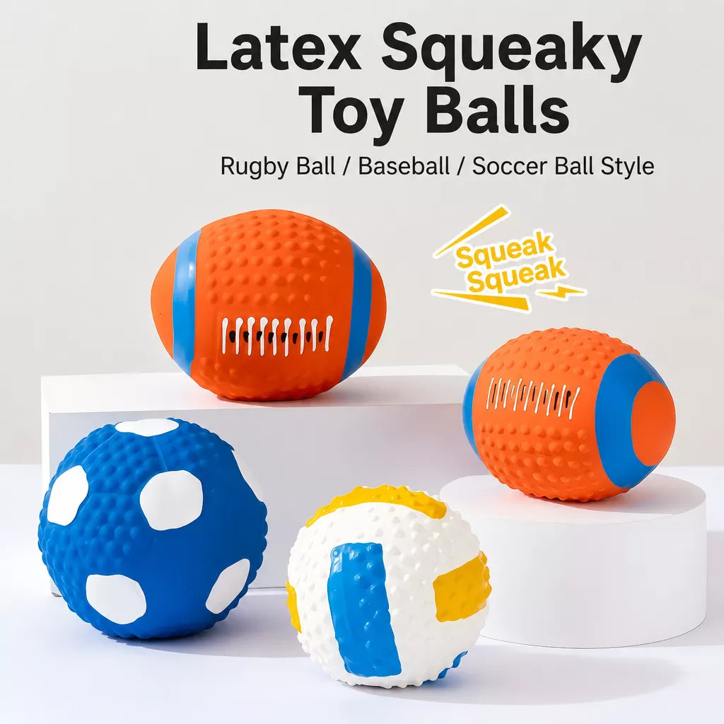 Squeaky Vinyl Sports Ball Toys for Small and Medium Dogs