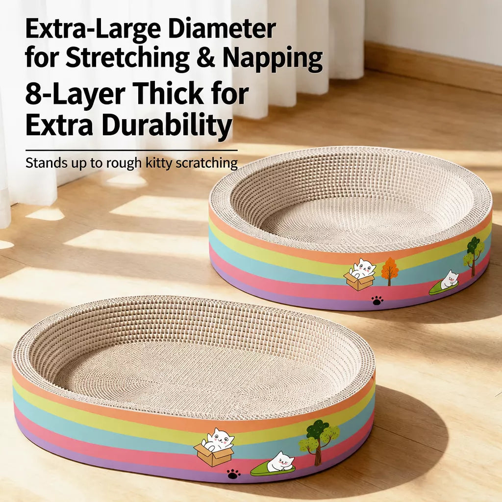 Corrugated Cardboard Cat Scratcher Bed