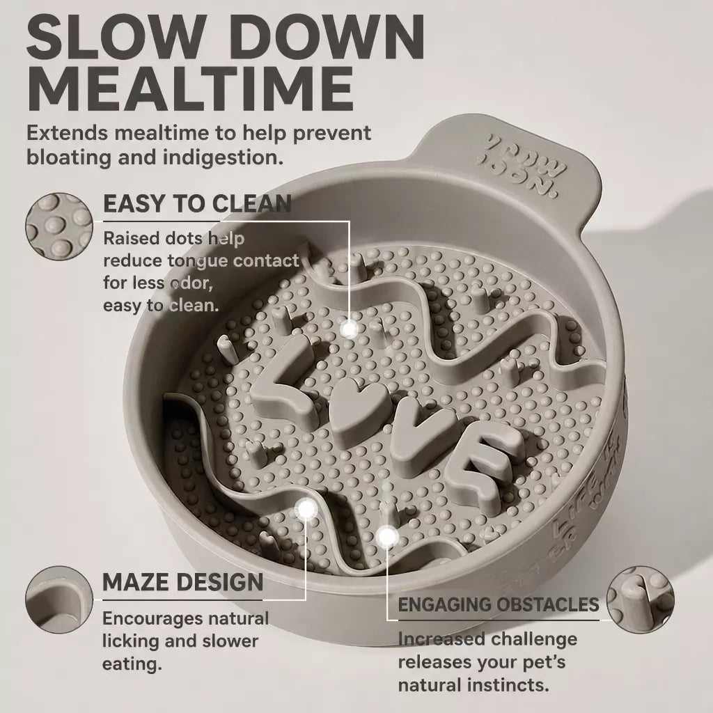 Slow Feeder Pet Bowl for Dogs and Cats