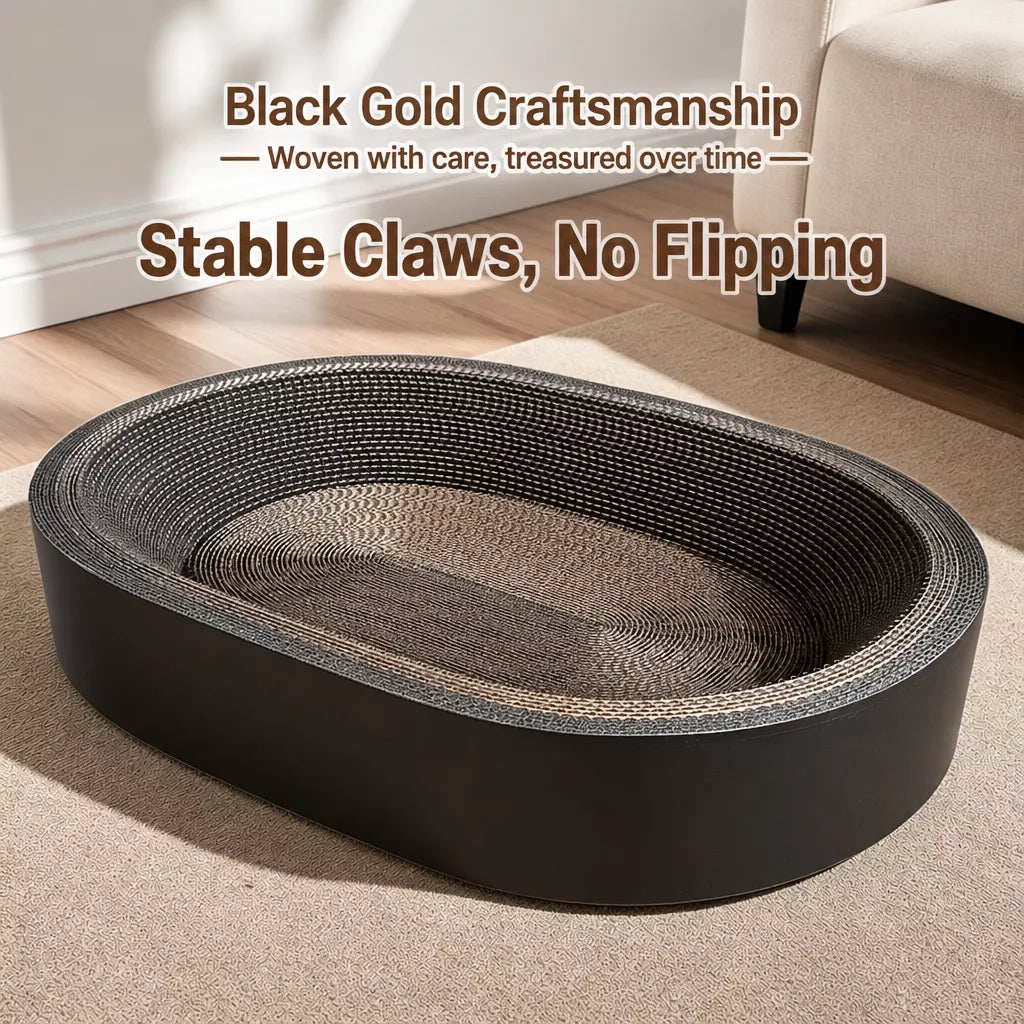 Oval Corrugated Cardboard Cat Scratcher Lounge