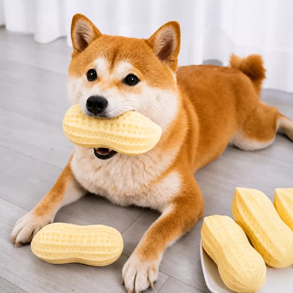 Peanut-Shaped Squeaky Dog Toy