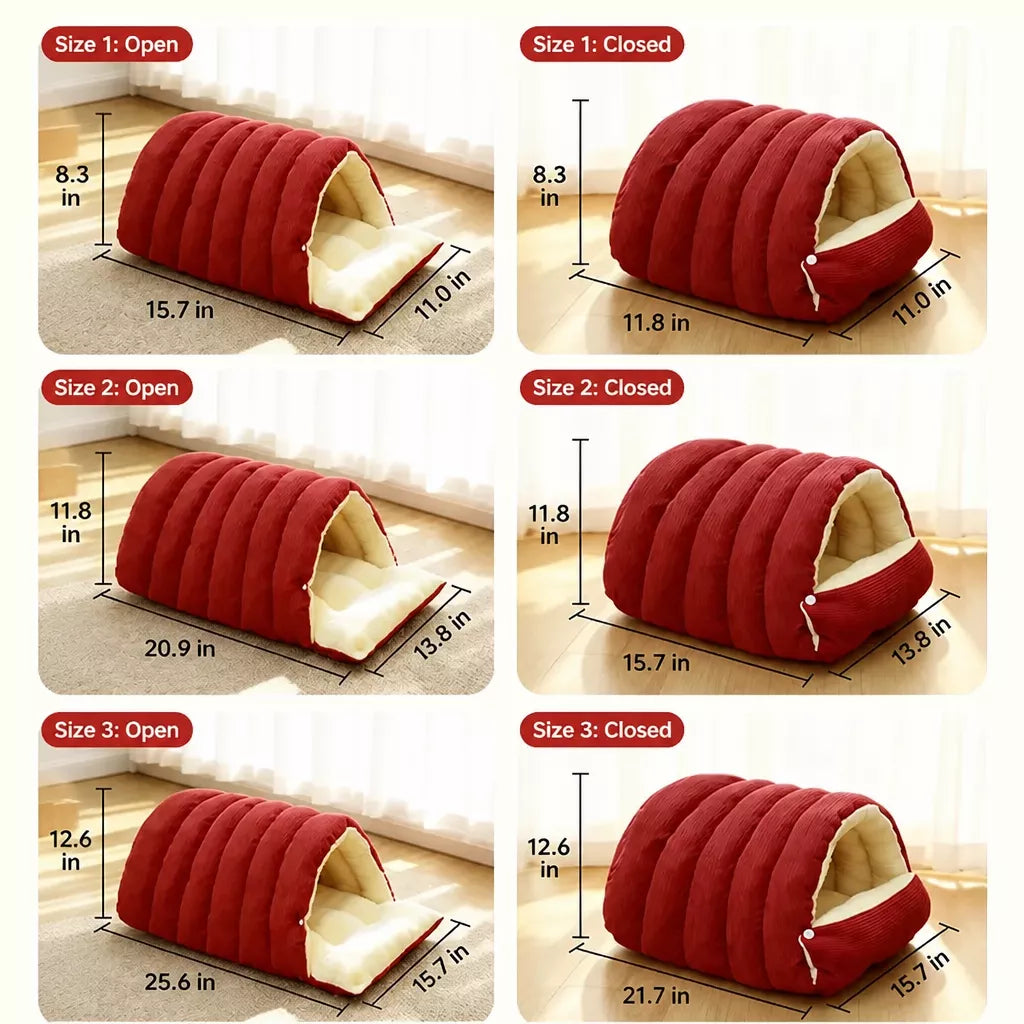 Semi-Enclosed EPE Foam Pet Bed for Cats and Small Dogs