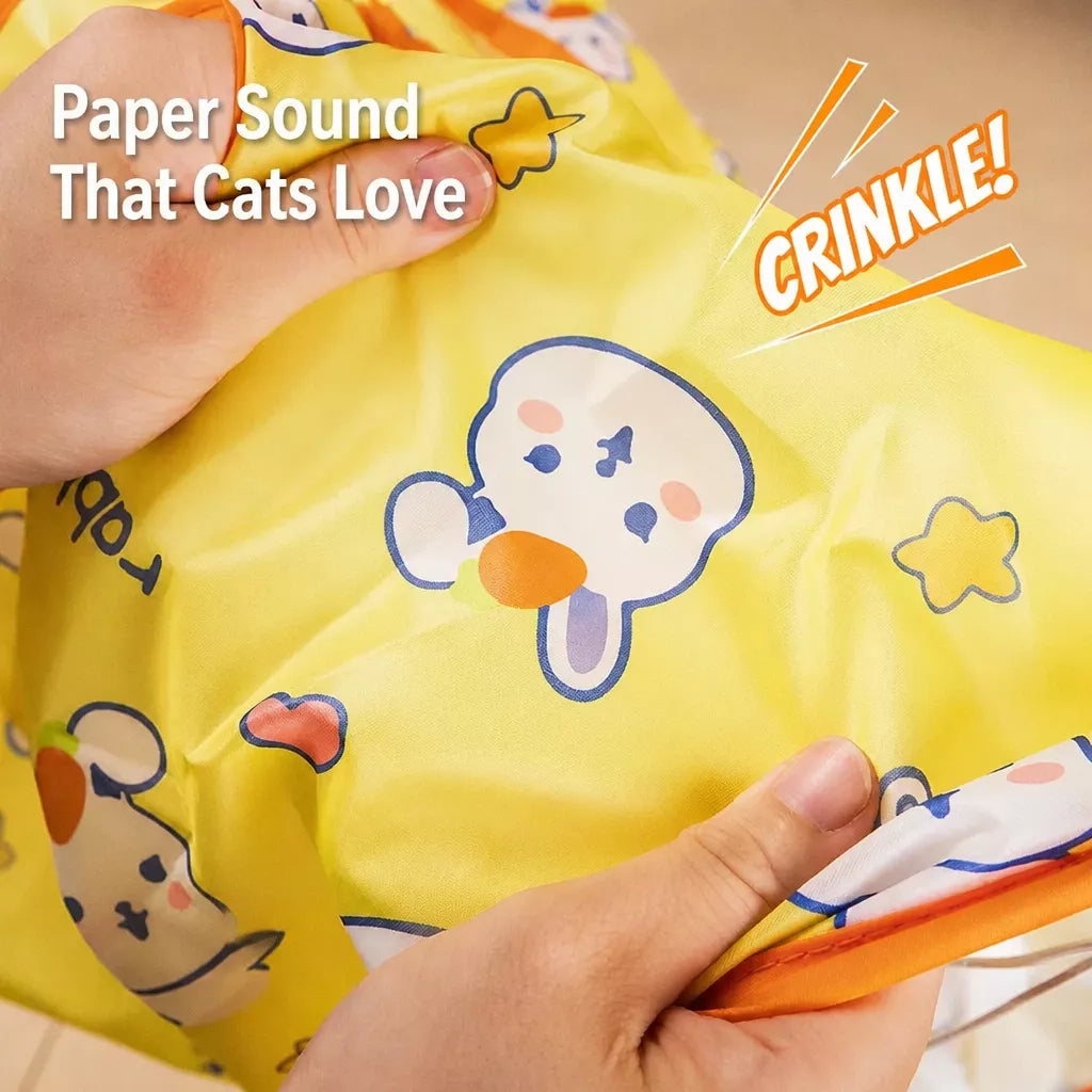 Collapsible Cat Tunnel Toy with Crinkle Paper