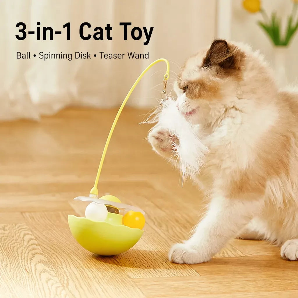 Wobble Cat Toy with Feather Teaser