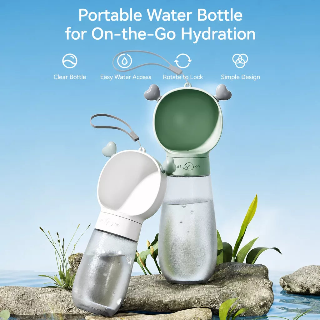Portable Dog Water Bottle with Foldable Cup for Travel