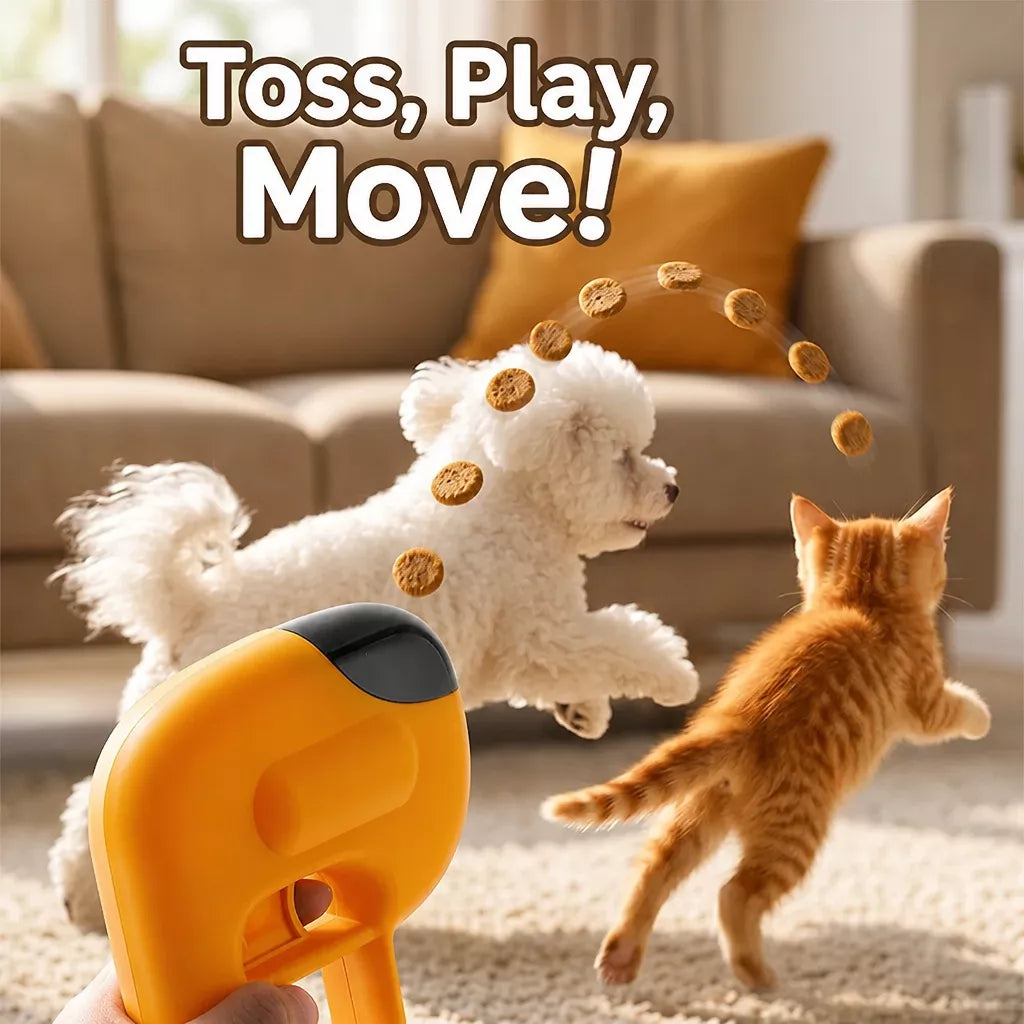 Interactive Dog Treat-Dispensing Launcher Toy