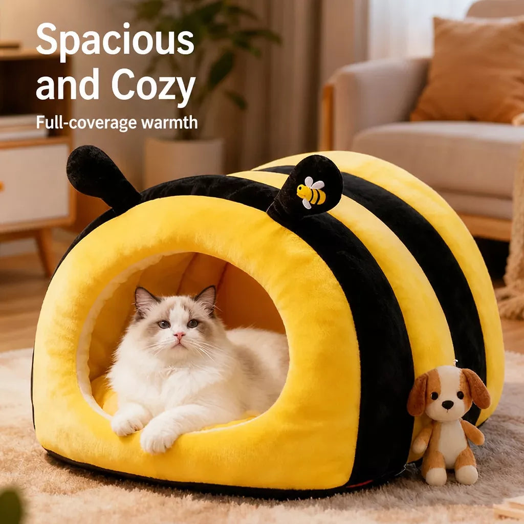 Enclosed Tent-Style Pet Bed for Cats and Small Dogs