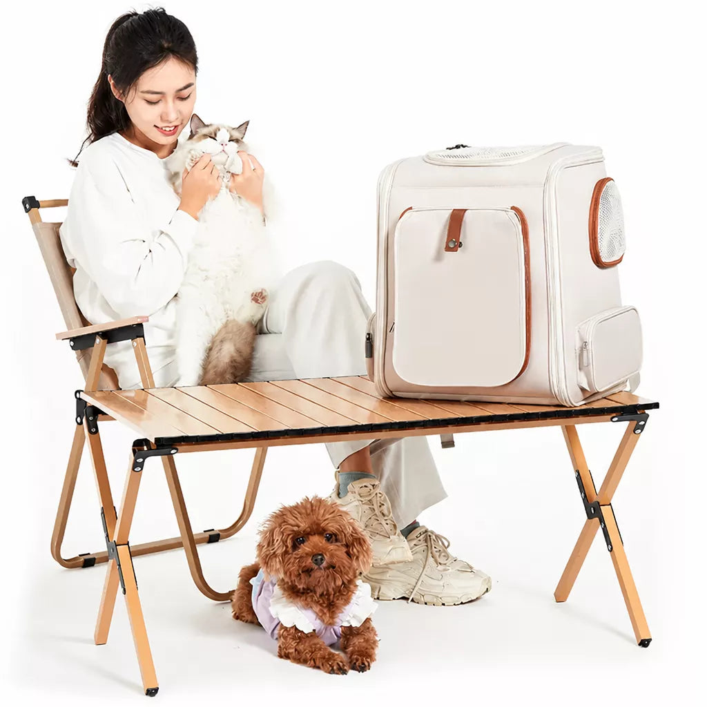 Canvas Pet Carrier Backpack for Cats and Small Dogs